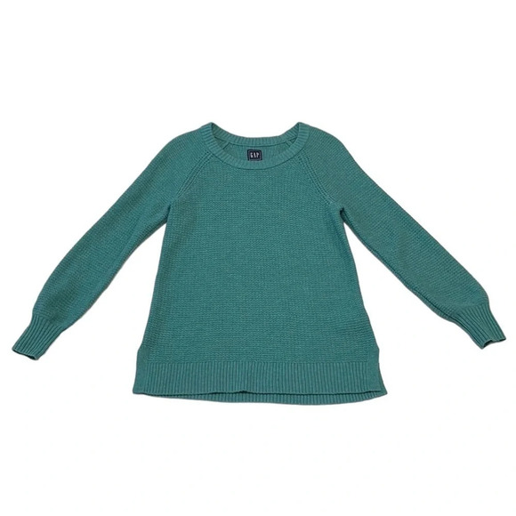 GAP Sweater Pullover Green Basketweave Knit Small Petite SP - Picture 3 of 13